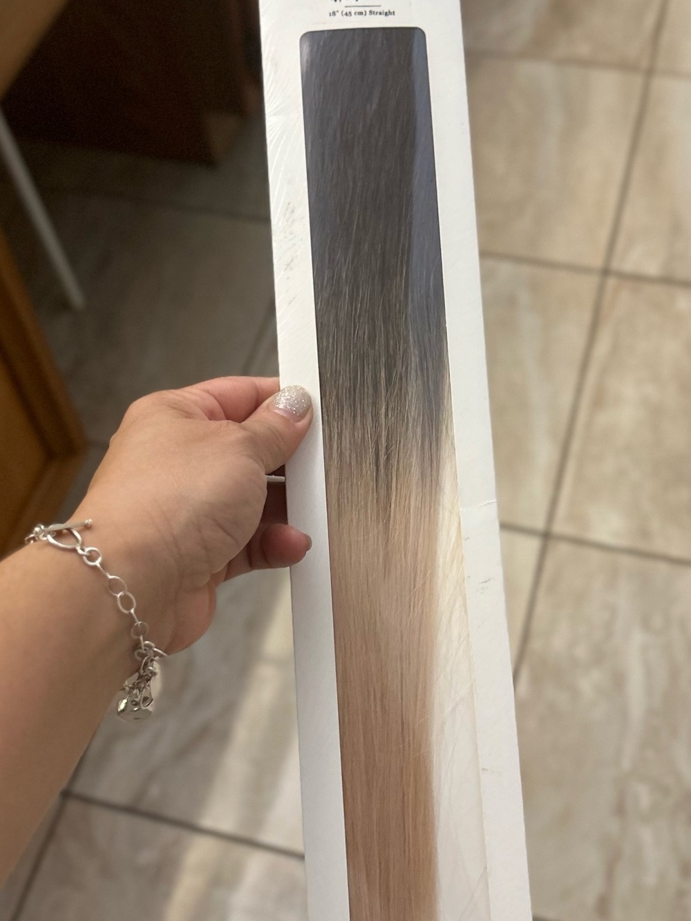 18” Ombre Straight tape-in remy human hair Extension Dark Brown to Light Blonde